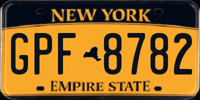 NY license plate GPF8782