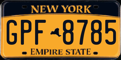 NY license plate GPF8785