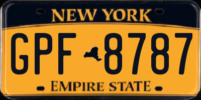 NY license plate GPF8787