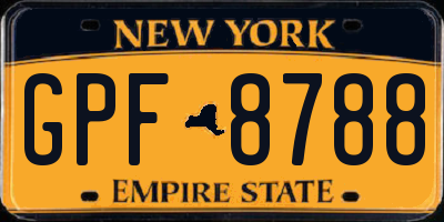 NY license plate GPF8788