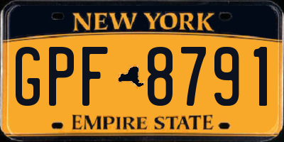 NY license plate GPF8791