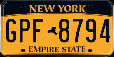 NY license plate GPF8794