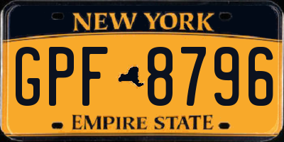 NY license plate GPF8796
