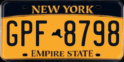 NY license plate GPF8798