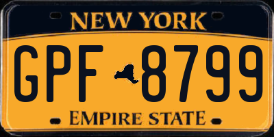 NY license plate GPF8799