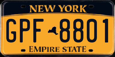 NY license plate GPF8801
