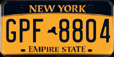 NY license plate GPF8804