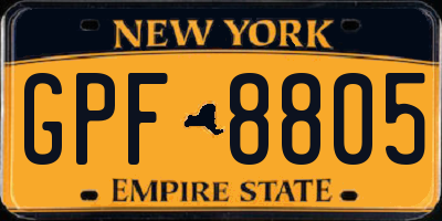 NY license plate GPF8805