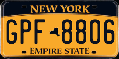 NY license plate GPF8806