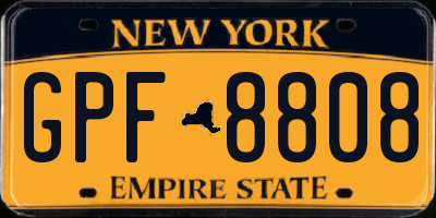 NY license plate GPF8808