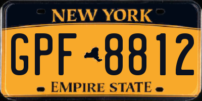 NY license plate GPF8812