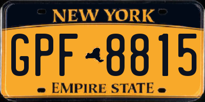 NY license plate GPF8815