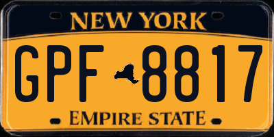 NY license plate GPF8817