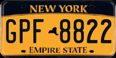 NY license plate GPF8822