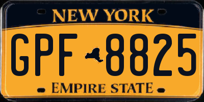 NY license plate GPF8825