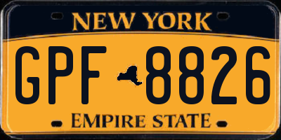 NY license plate GPF8826