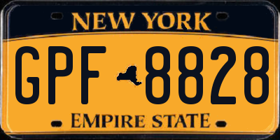 NY license plate GPF8828