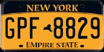 NY license plate GPF8829