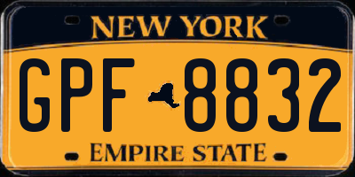 NY license plate GPF8832