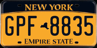 NY license plate GPF8835