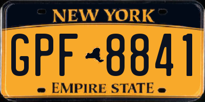 NY license plate GPF8841