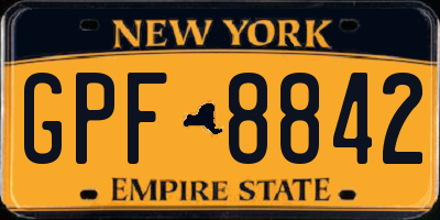 NY license plate GPF8842