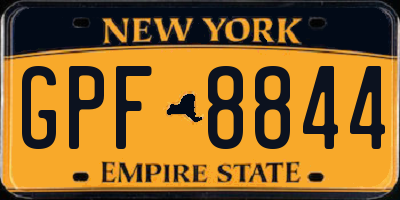 NY license plate GPF8844