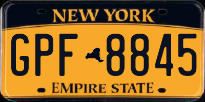 NY license plate GPF8845