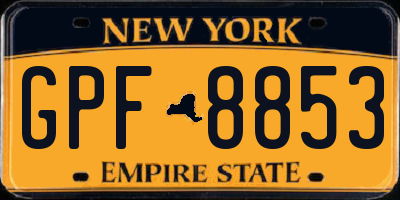 NY license plate GPF8853