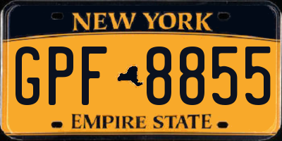NY license plate GPF8855