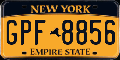 NY license plate GPF8856