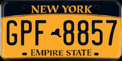 NY license plate GPF8857