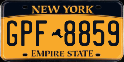 NY license plate GPF8859
