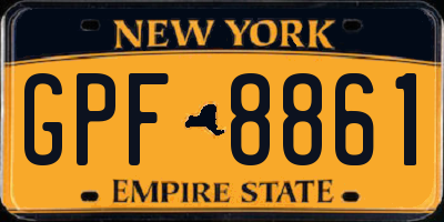 NY license plate GPF8861