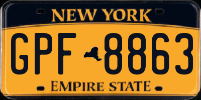 NY license plate GPF8863