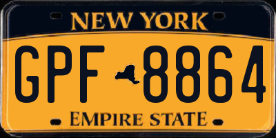 NY license plate GPF8864