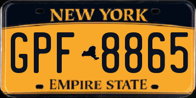 NY license plate GPF8865