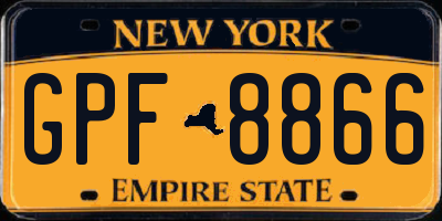 NY license plate GPF8866