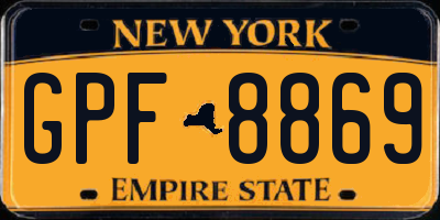 NY license plate GPF8869