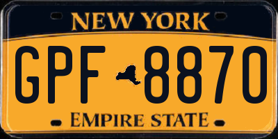 NY license plate GPF8870