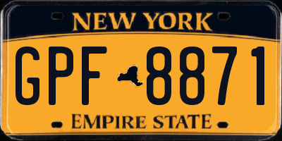 NY license plate GPF8871