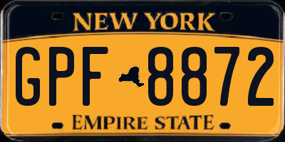 NY license plate GPF8872