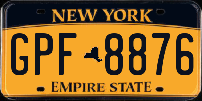 NY license plate GPF8876