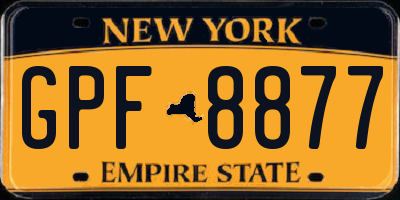 NY license plate GPF8877