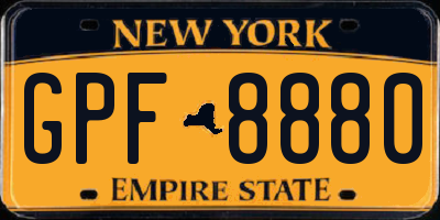 NY license plate GPF8880