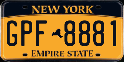NY license plate GPF8881