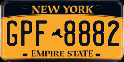 NY license plate GPF8882