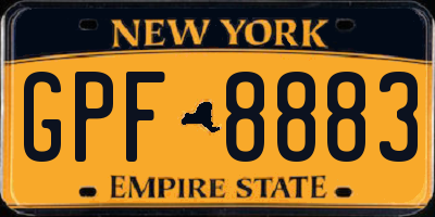 NY license plate GPF8883