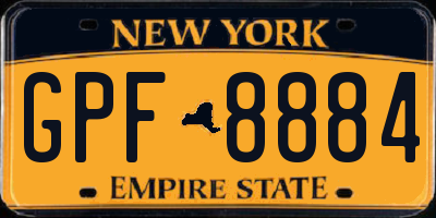 NY license plate GPF8884