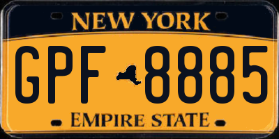 NY license plate GPF8885